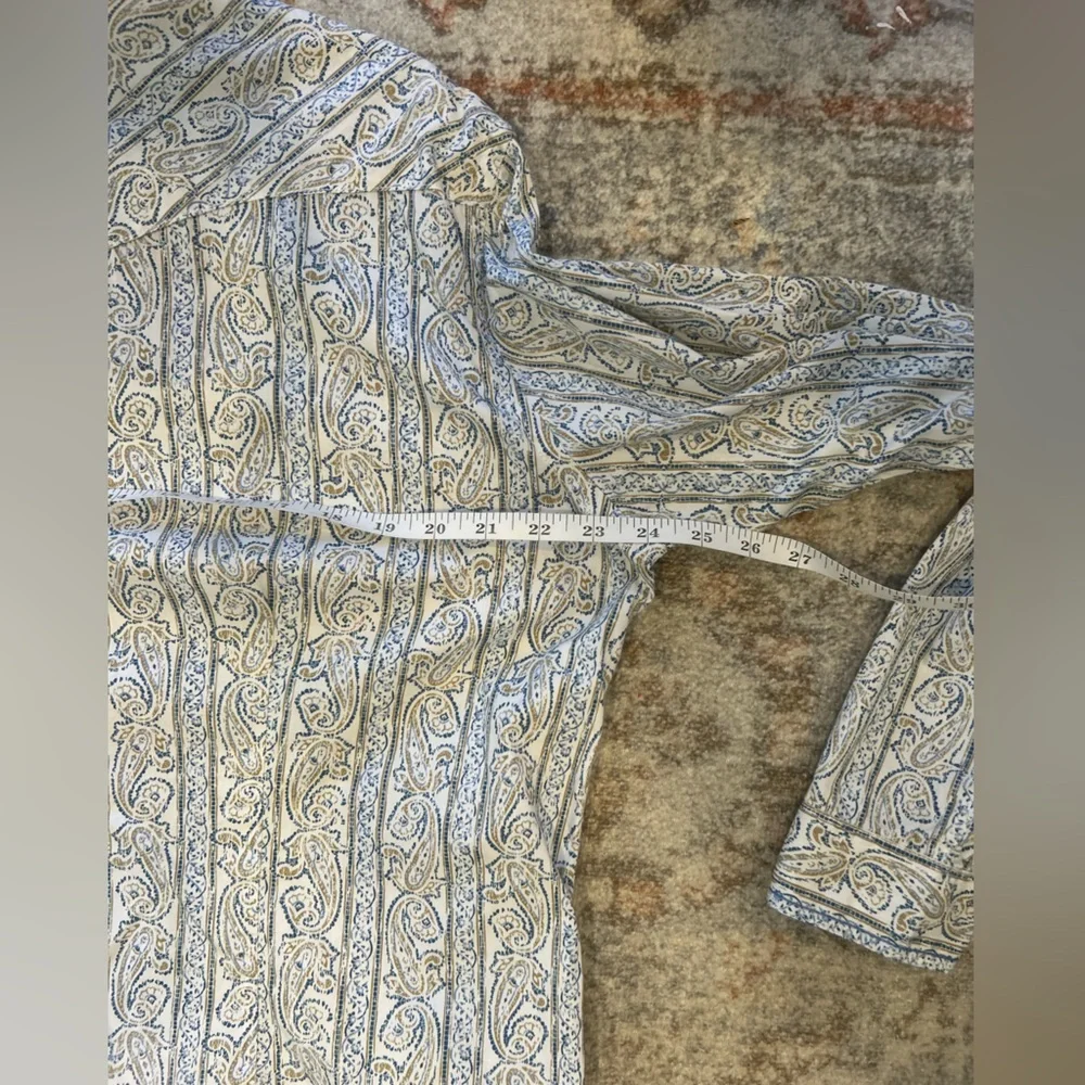 Panhandle Rough Stock Women’s Blue Collared Paisley Pearl Snap Sz Xl - Picture 10 of 10